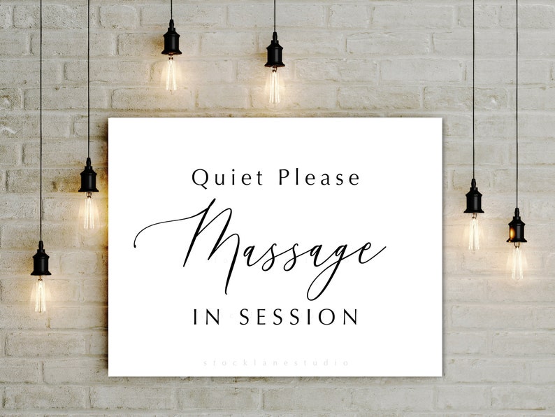 Quiet Please Massage in Progress Printable Black White Do Not Disturb ...