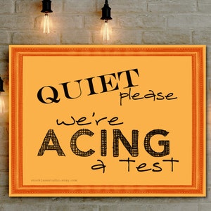 Printable Back to School Quiet Testing Sign Classroom Sign - Etsy