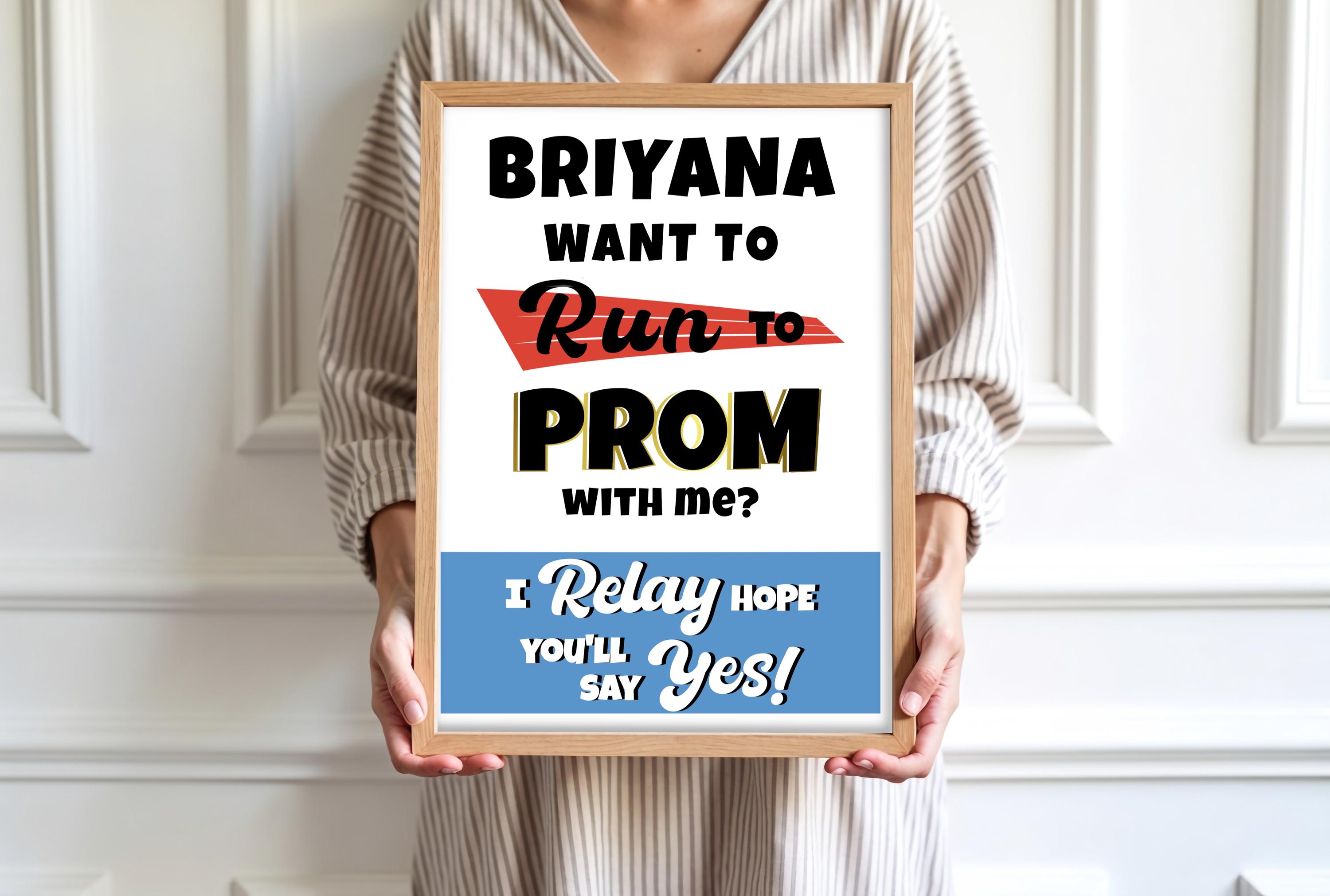 Promposal Sign Track Custom Prom Proposal 2026 | Printable Digital Track Running Promposal ...