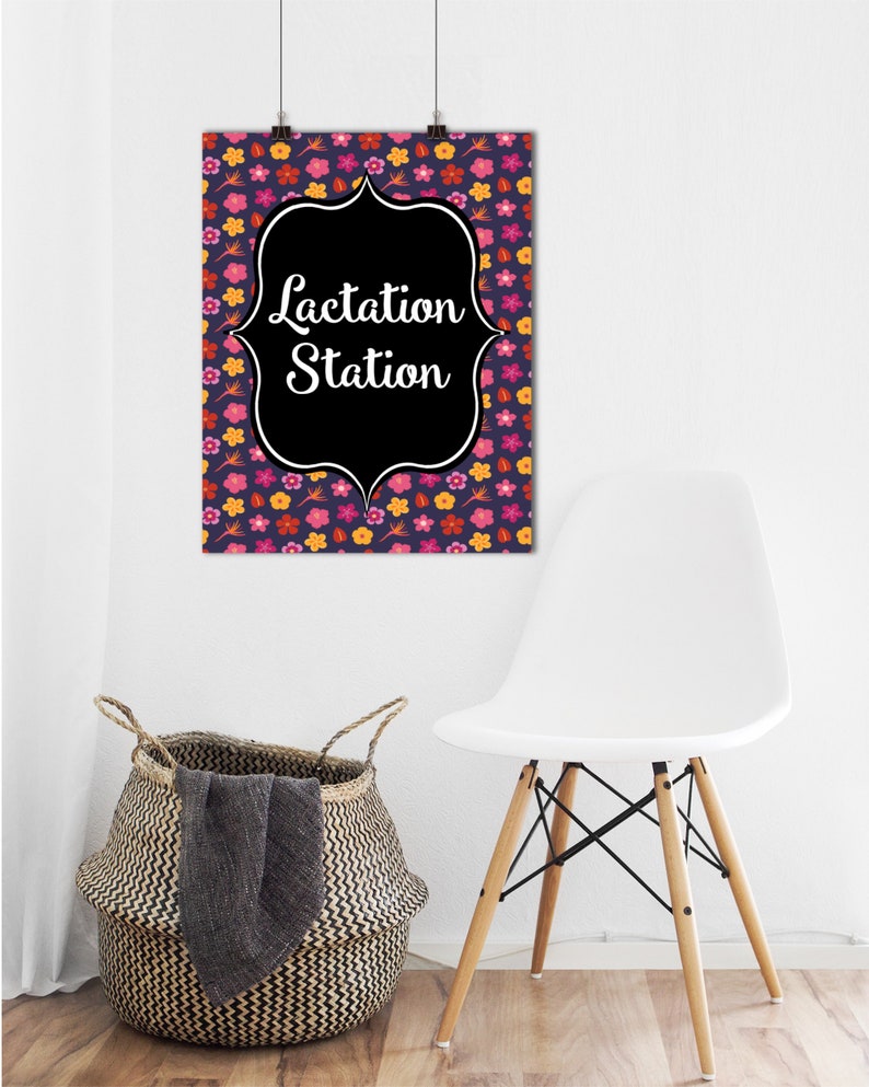 Floral Lactation Room Sign: Printable Nursing Station Decor (PDF, JPG