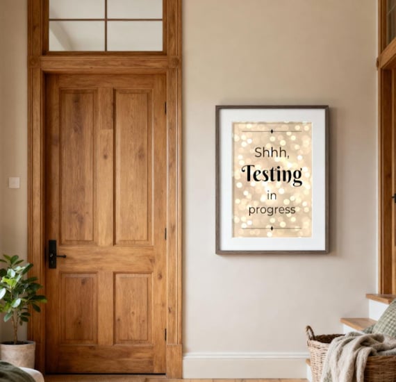 Printable Quiet classroom sign "Shhh testing in Progress", teacher appreciation gift, do not disturb exam jpg pdf 8x10 11x14 14x18