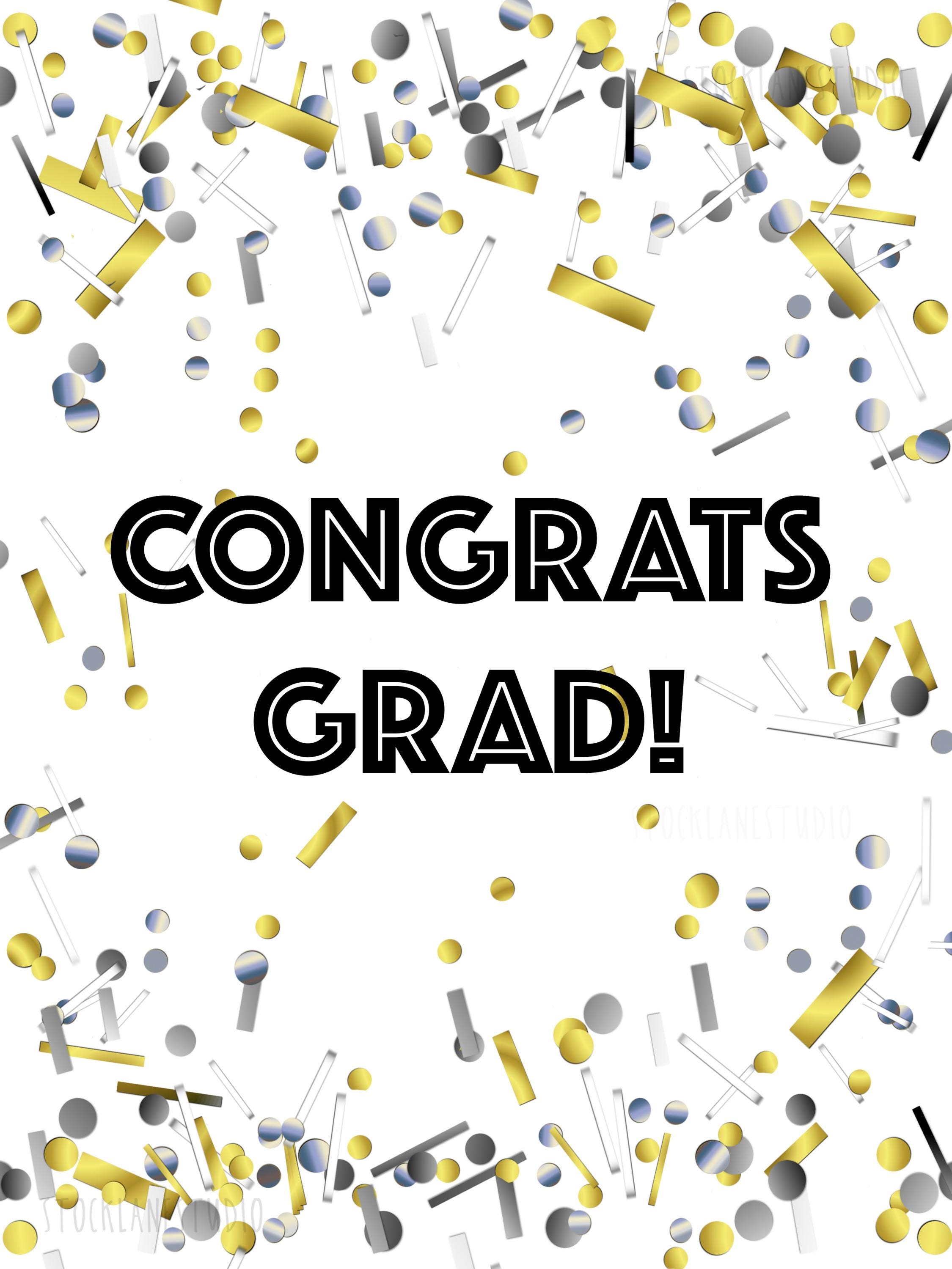 Grads Imagepdf Set of 2 Printable Graduation Party Decor, Congrats Grads Grad Confetti ...