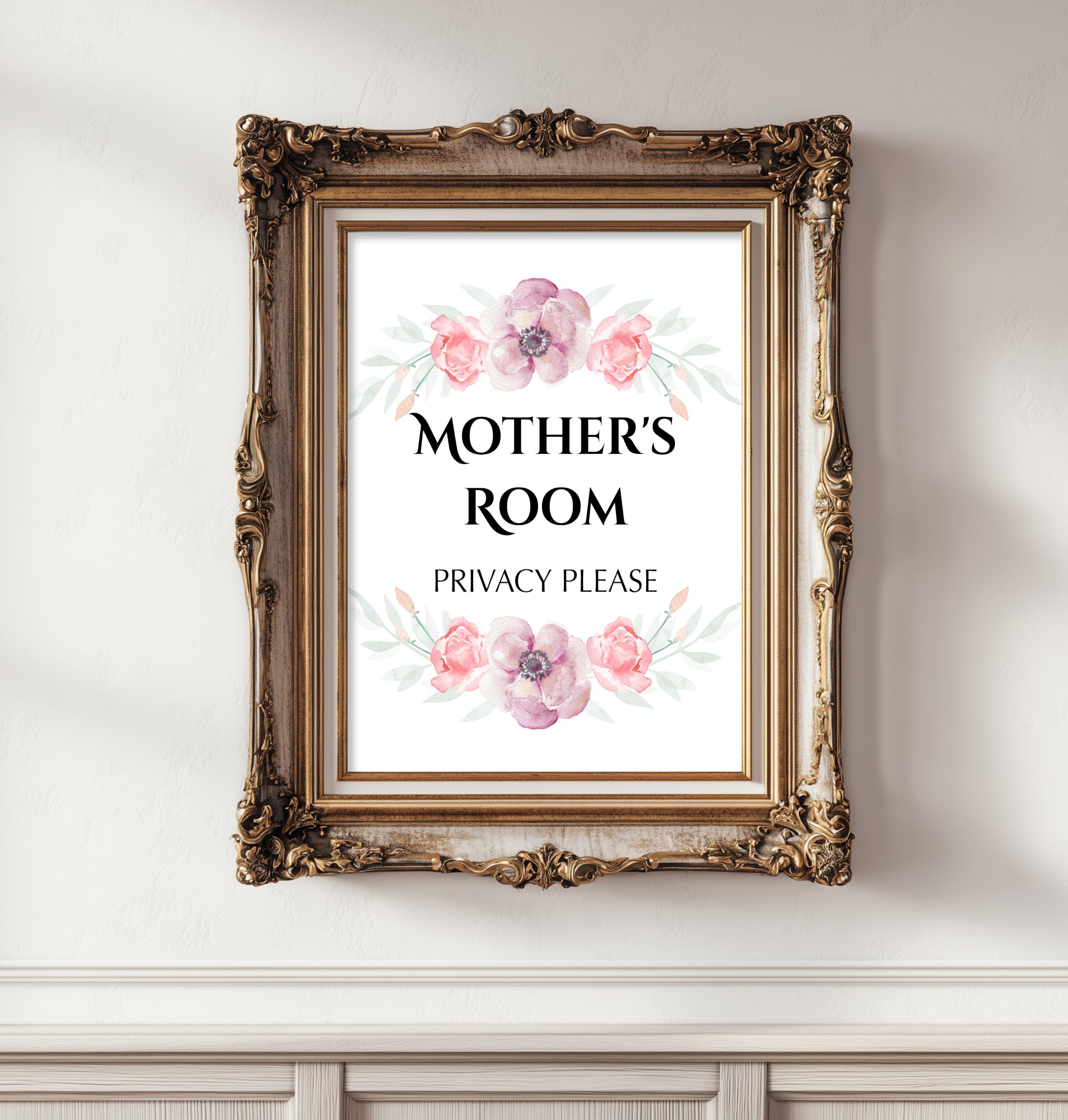 Printable Breastfeeding Room Sign, Floral Mother's Lactation Room Sign