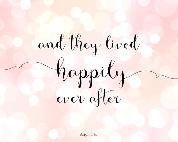 And They Lived Happily Ever After Sign Printable Pastel Pink Etsy