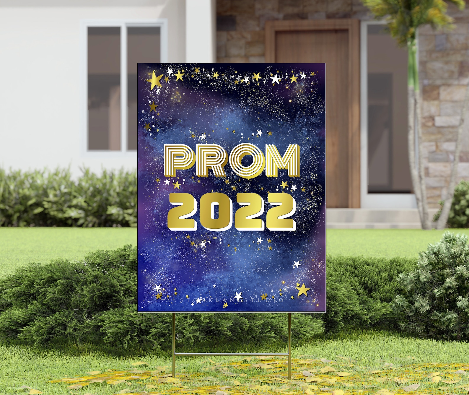 Printable Prom 2022 Event Poster Yard Sign Banner Blue Etsy