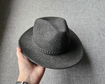 Vintage Grey Wool Felt Hat - Faustmann Germany | Water Repellent