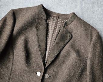 Jaqueta tirolesa Loden vintage – Blazer de lã cortada estilo Trachten austríaco | Tirol Loden