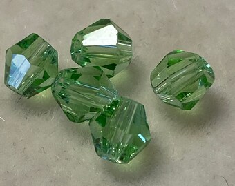 6mm Bicones Crystals – Light Green – 20 Pieces
