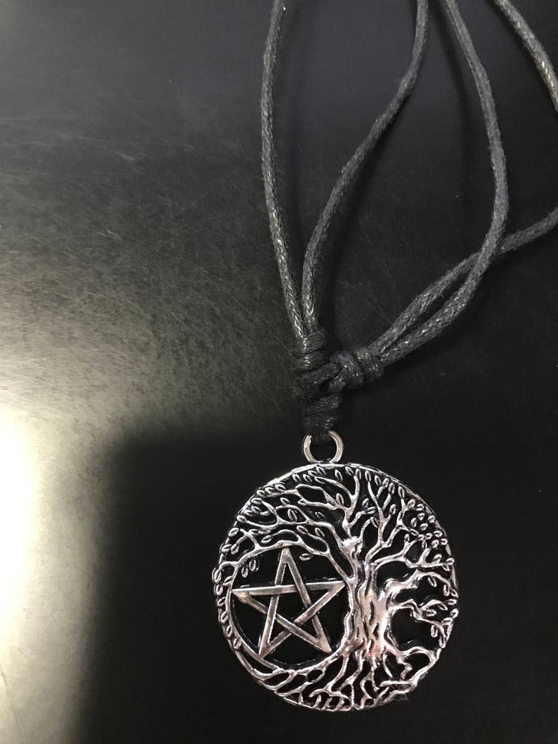 Tree of Life Pendant Pentacle Pentagram Wicca Pagan Necklace