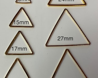 Gold Triangle Shaped Link Findings Connector Jump Rings - 20pcs