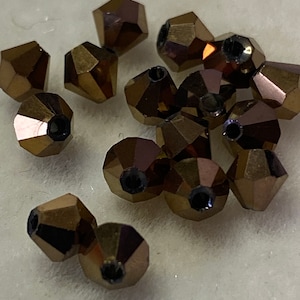 4mm Bicone Crystals – Bronze – 50 Pieces