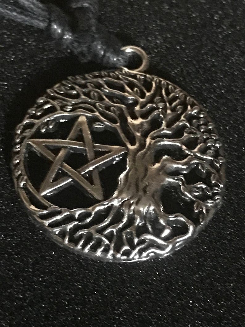Tree of Life Pendant Pentacle Pentagram Wicca Pagan Necklace