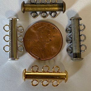 Sliding Tube Clasp Multi Strand - 21mm 3str - Pack of 5