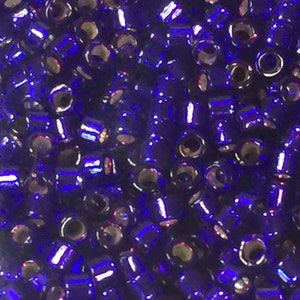 Miyuki 11/0 Delicas Beads -  Dyed Silver-Lined Dark Violet - Approximately 10GM - C--DB610
