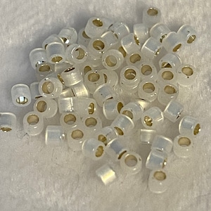 Miyuki Delicas 11/0 - Gilt Lined White Opal - Approx. 7.2GM - B--DB221