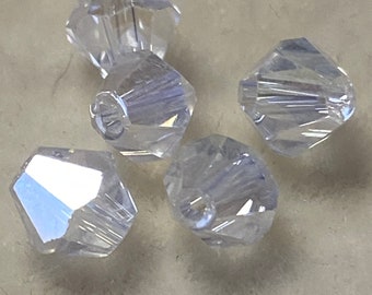 6mm Bicones Crystals – Crystal AB – 20 Pieces