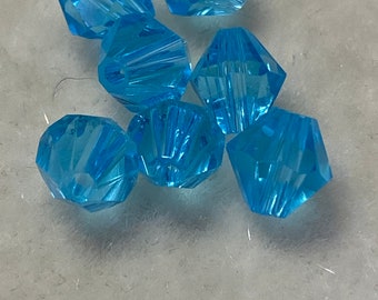 6mm Bicones Crystals – Light Blue – 20 Pieces