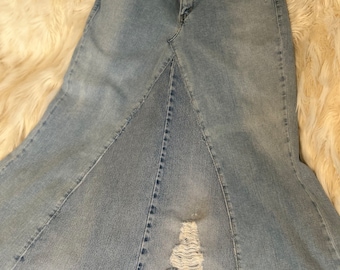 Remade vintage denim skirt