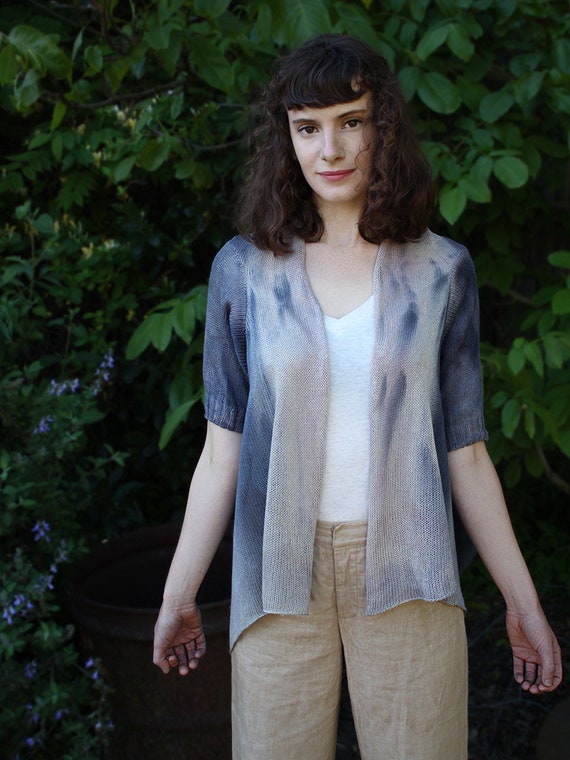 Short Sleeve Cardigan Silk Knit 