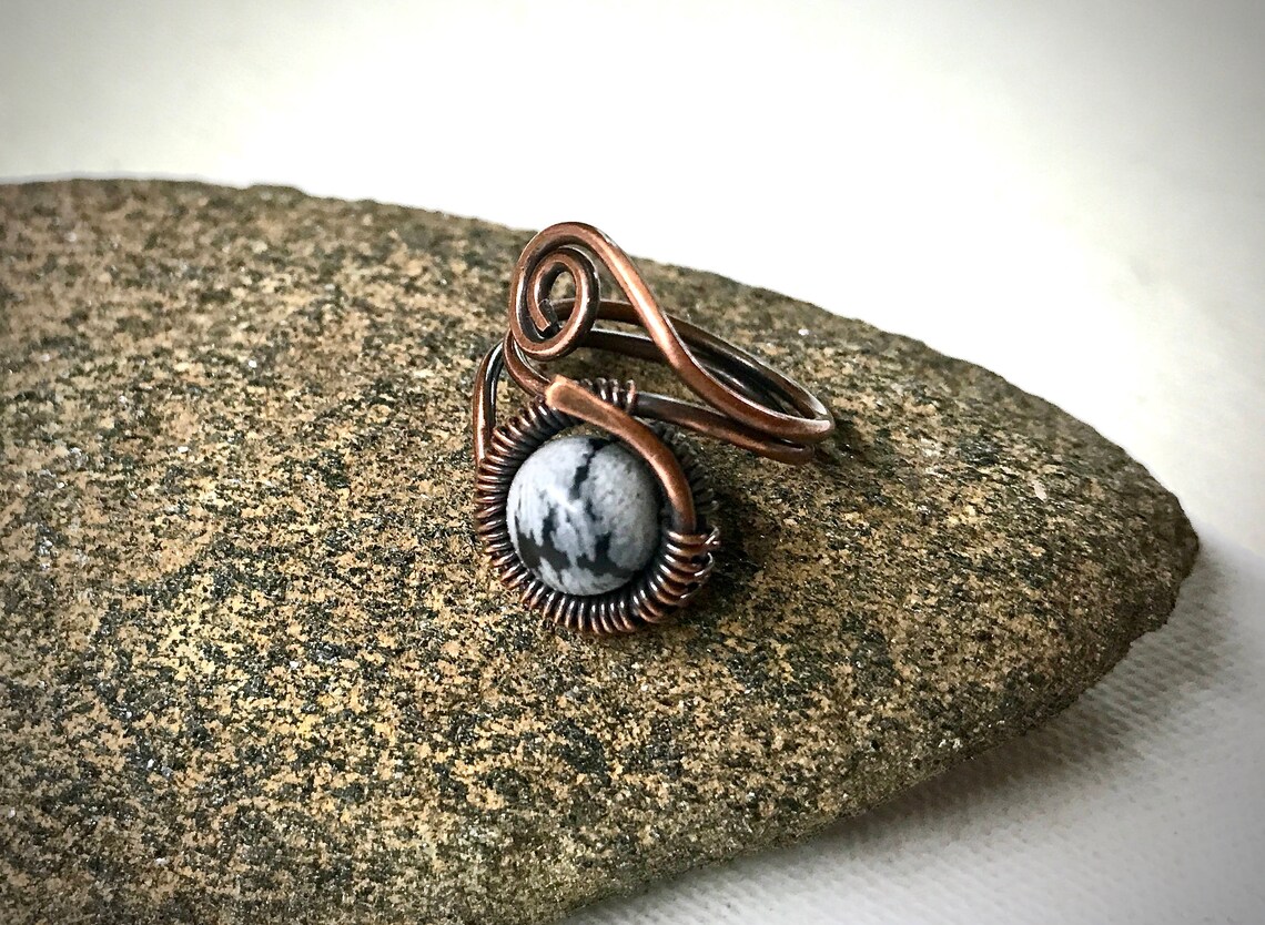 Copper Wire Wrapped Ring Etsy