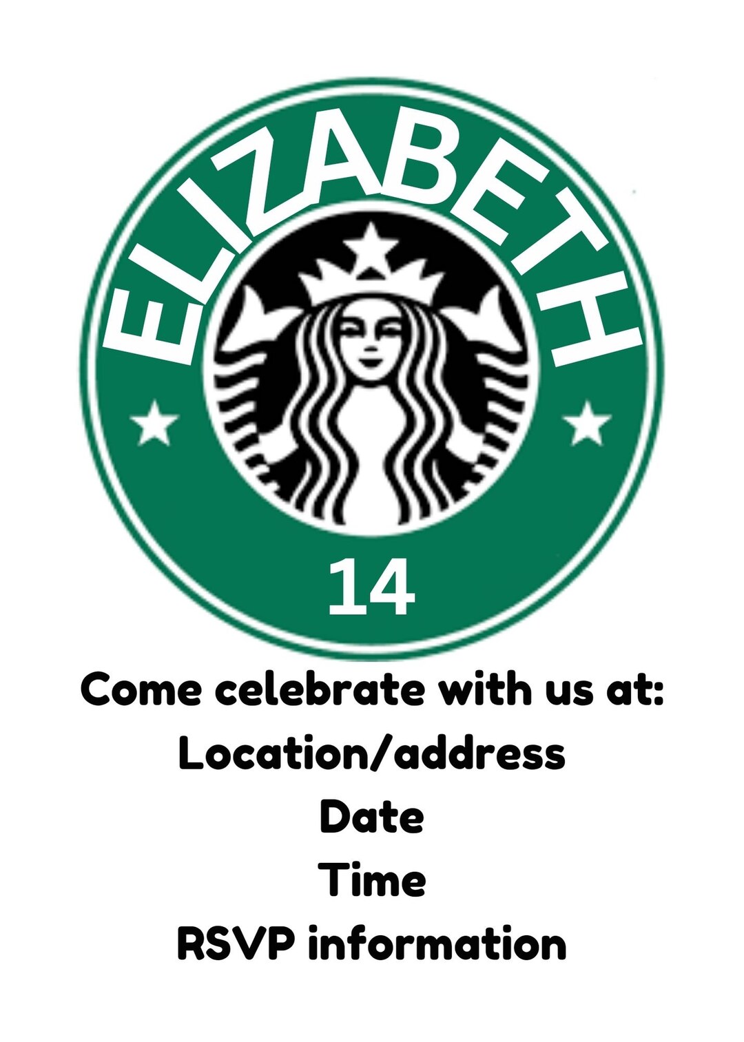 Starbucks Invitation - Etsy