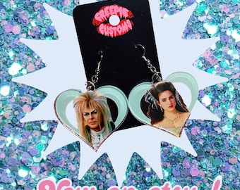 Pre Order* Labyrinth Sarah and Jareth heart shaped earrings