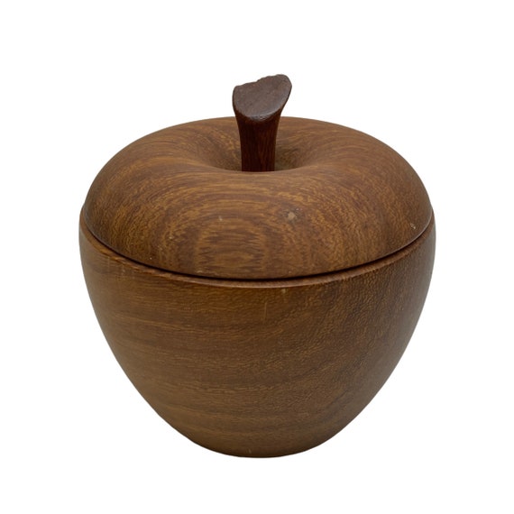 WOODEN APPLE BOX Handcrafted Wood Apple With Lid Etsy