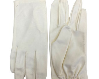 Vintage White Gloves by Fownes Stretch Nylon Size Small