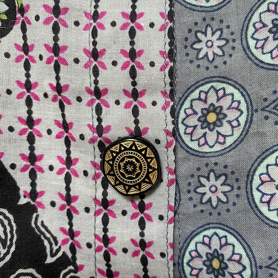 Patchwork Tunic Duster One Size Button Front Arts… - image 7