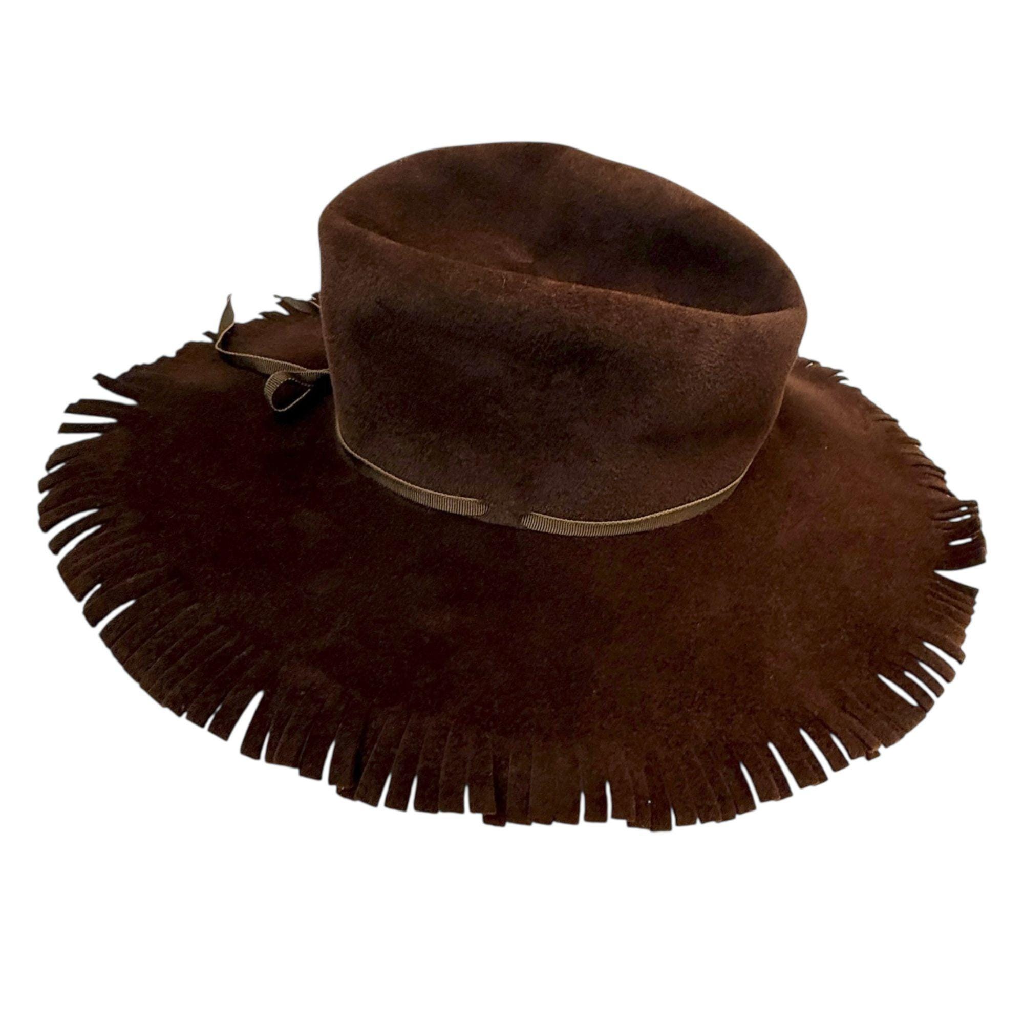 Vintage Western Hat Mr K Originals Brown Fringe Wool Felt Medium Vintage Western Hat Mr K Originals Brown Fringe Wool Felt  main image 3