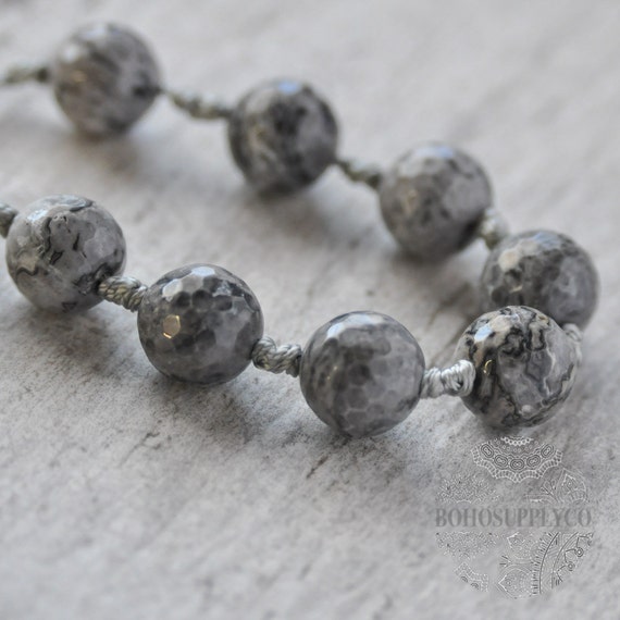 12 ovales cristal perlas en gris 12 mm
