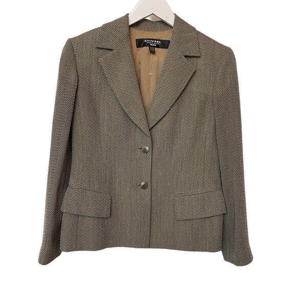 Vintage Blazer Womens Jacket Size 6 Brown Wool Em… - image 5