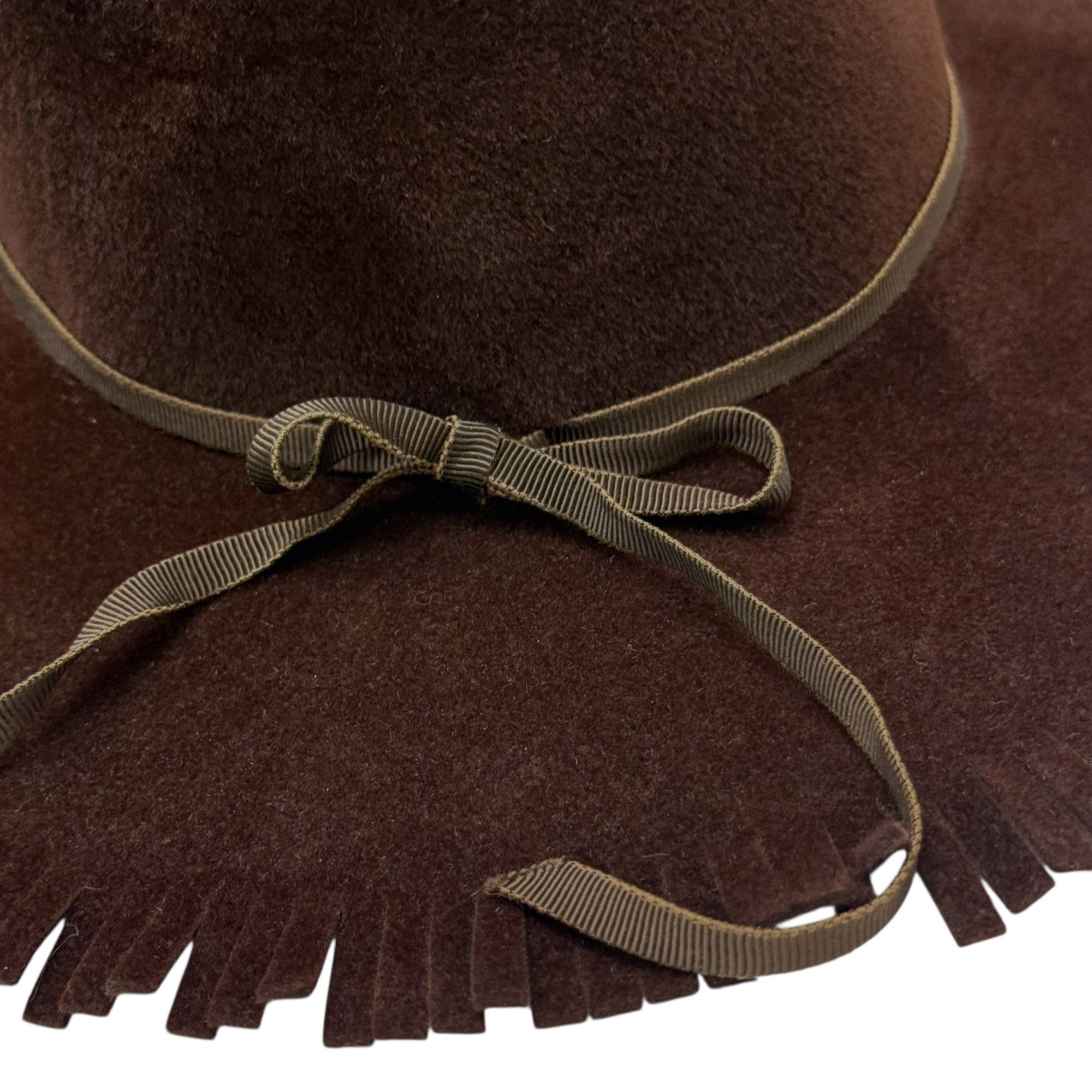 Vintage Western Hat Mr K Originals Brown Fringe Wool Felt Medium Vintage Western Hat Mr K Originals Brown Fringe Wool Felt  main image 2