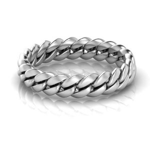Cuban Chain Ring in Sterling Silver | Miami chain ring | Curb Chain Ring | Statement Ring | Cuban Link Ring | Hip Hop Ring | Minimalist Ring