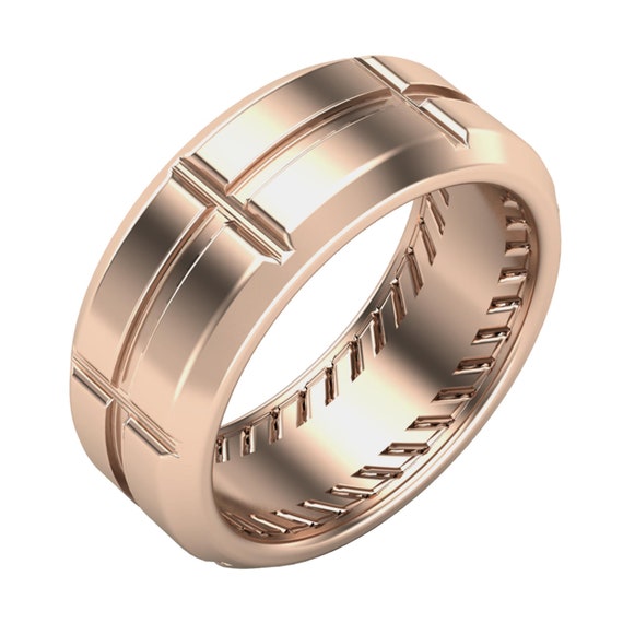Tungsten Ring Brushed Silver With Rose Gold Comfort Fit Band Etsy