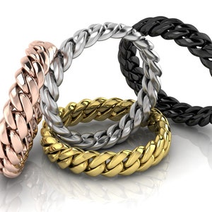 Cuban Link Ring - Minimalist Chain Ring, Everyday Jewelry, Elegant Unisex Ring, Stylish Gift for Him or Her