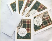Set of six Handmade Heartfelt Christmas wishes card.