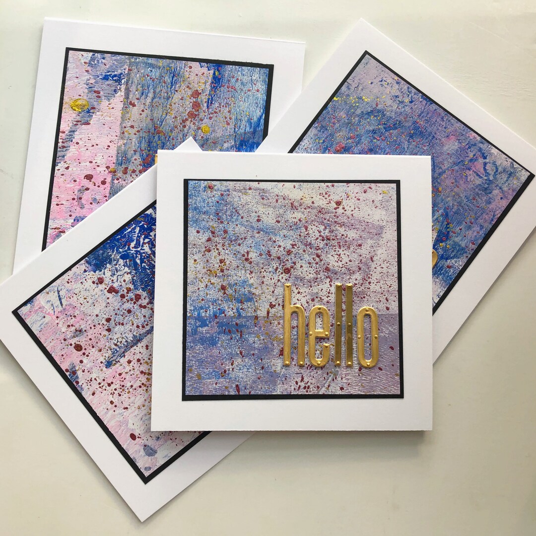 Set of 4 Hello Mini Cards. Mini Note Card Set. Blank Note Cards - Etsy