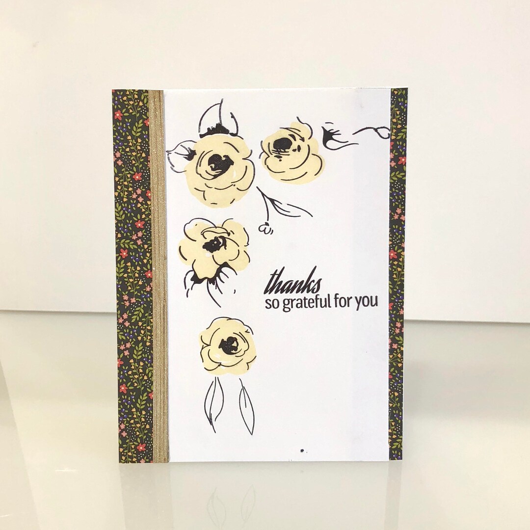 Handmade Floral Thank You Cards: A2 Stationery Set - Etsy
