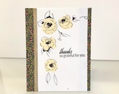 Thank You Cards. Floral Thank You Card. Yellow Thank You Card. Handmade card set