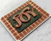 Handmade Joy holiday card/ 3D Christmas card