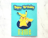 Pokémon inspired handmade personalized birthday cards for kids