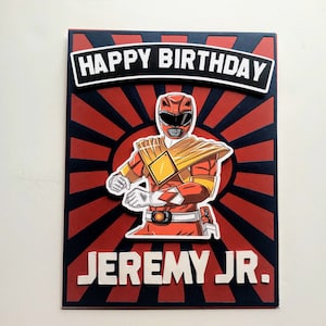 Cartão personalizado Power Ranger para aniversário infantil/cartão de aniversário 3D feito à mão