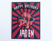 Personalized Spider-Man birthday card for kids. Spider-Man inspired birthday card