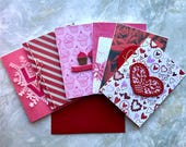 Set of 5 Handmade A2 Valentine’s Day cards Love cards with Envelopes