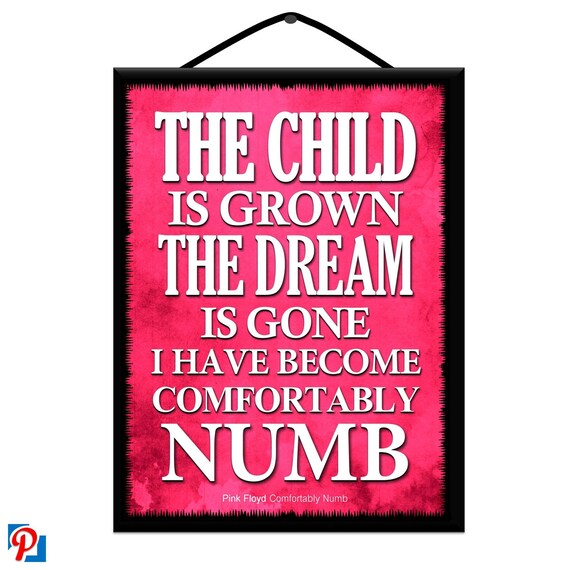 Pink Floyd Comfortably Numb Music Lyrics Etsy