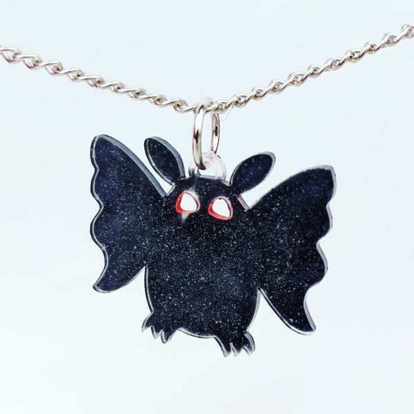 Mothman jewelry! Cryptid necklaces + earrings! Gifts for fans of the Legend of Point Pleasant, WV