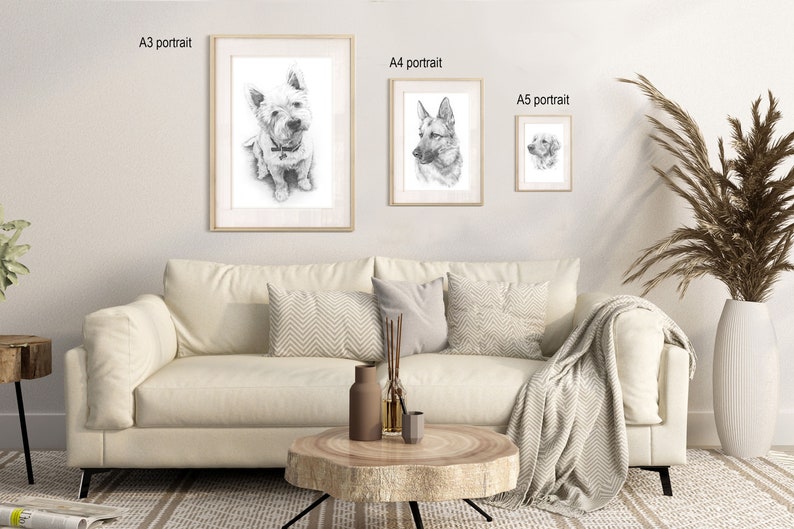 Pet portrait drawing. Detailed, realistic hand drawn custom artwork from photograph. Personalised pet gift. Dog, cat, horse. image 10