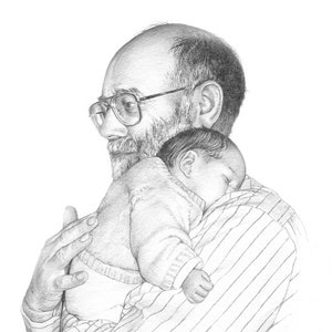 Custom Baby Portrait. Hand drawn, personalised gift for christening, new baby, Mother's Day, Father's Day image 8