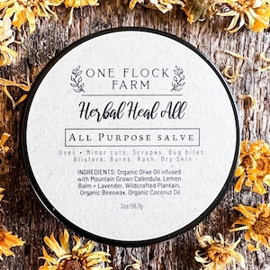 All Purpose Salve | Healing Salve | 100% Organic | Handcrafted | Homegrown | Herbal Salve | First Aid Salve | Skin Salve